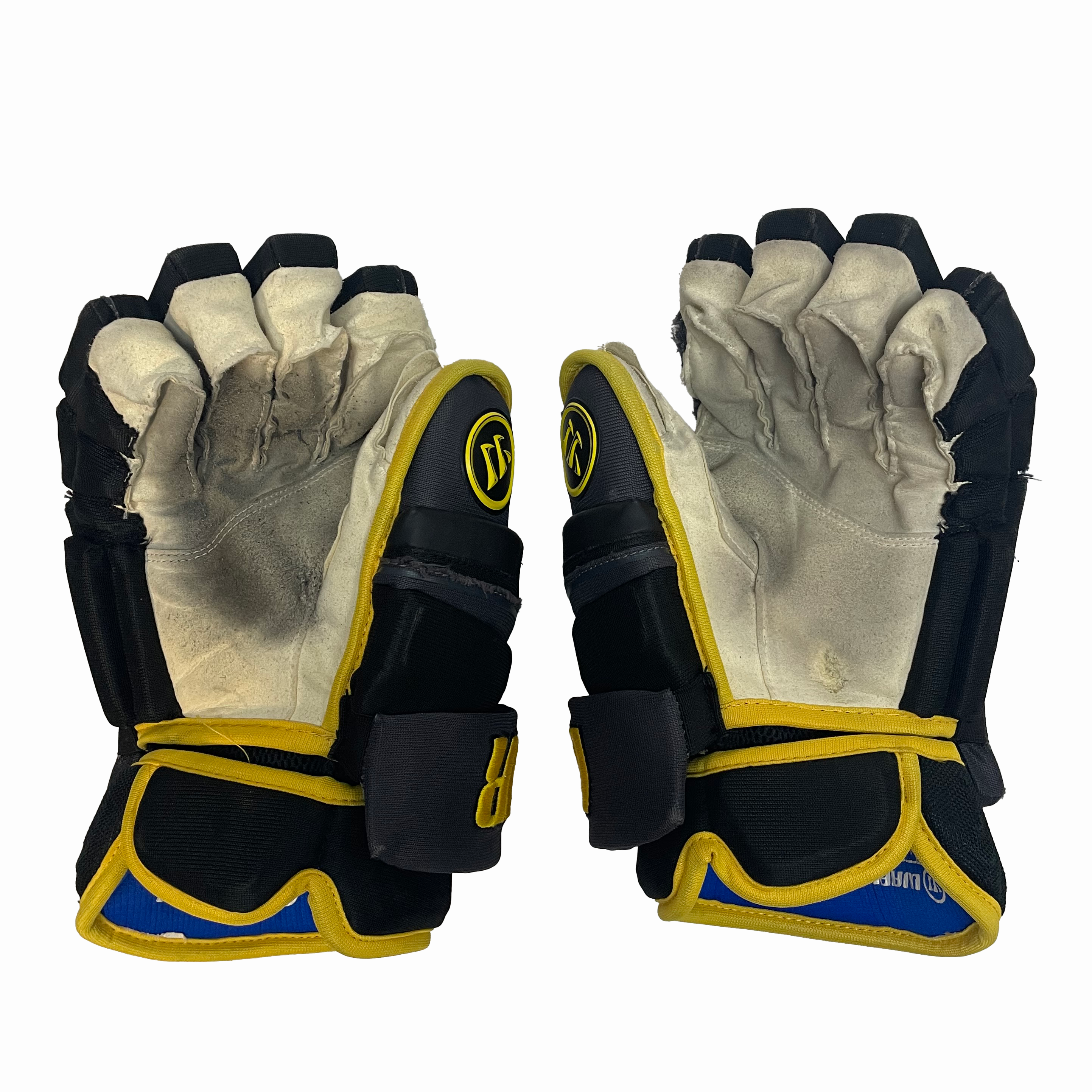 Warrior Covert - Gant ECHL Pro Stock d'occasion (noir/gris/jaune)